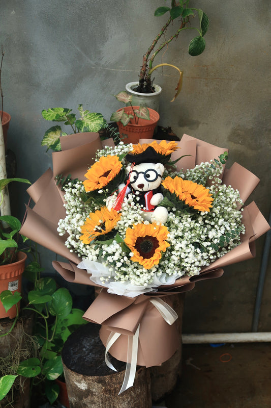 Sunflower with Teddy